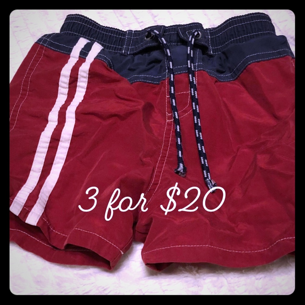 Baby Gap red & blue swim trunks 18-24M 3for$20
